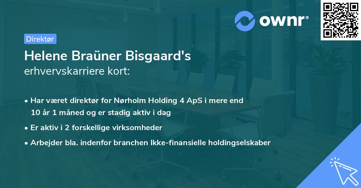 Helene Braüner Bisgaard's erhvervskarriere kort