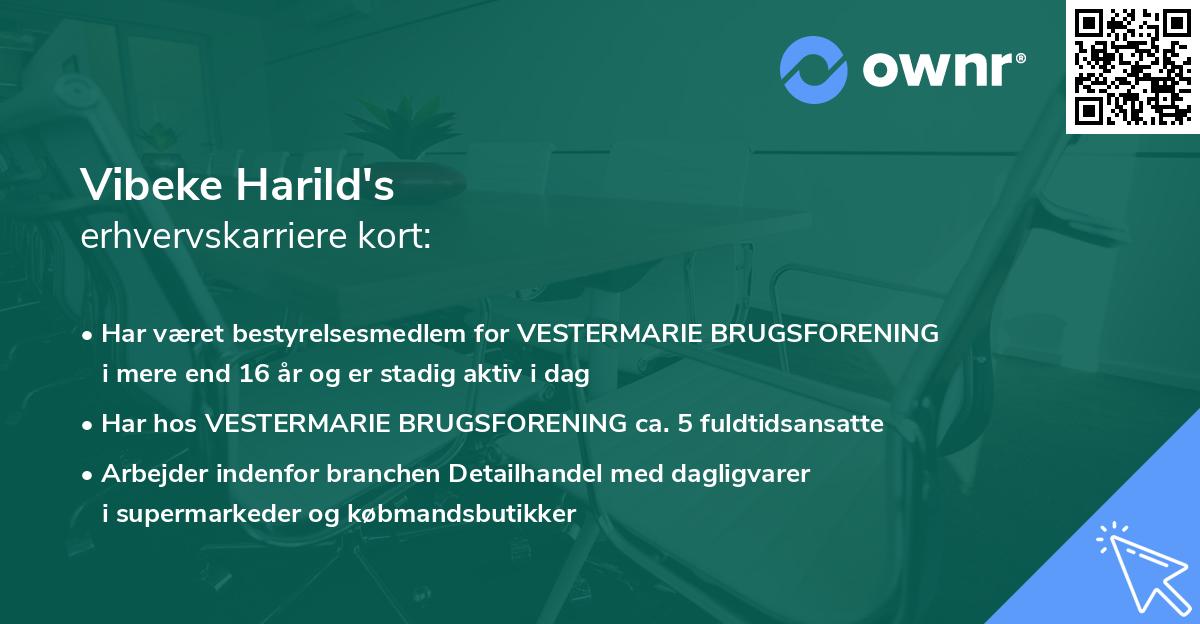 Vibeke Harild's erhvervskarriere kort