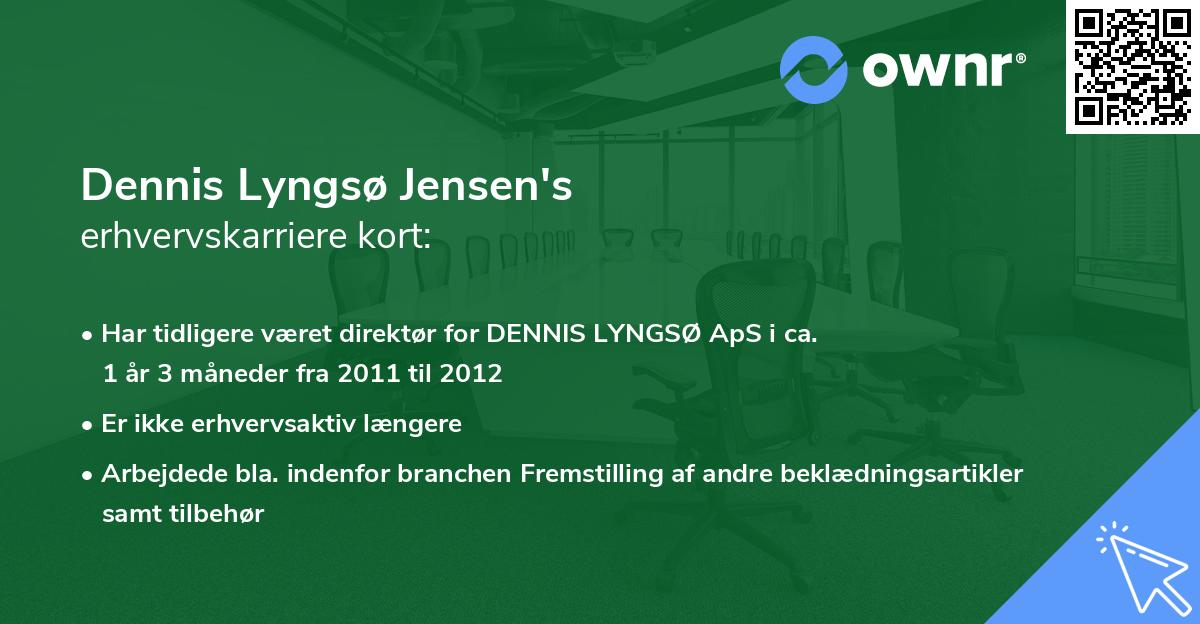 Dennis Lyngsø Jensen's erhvervskarriere kort