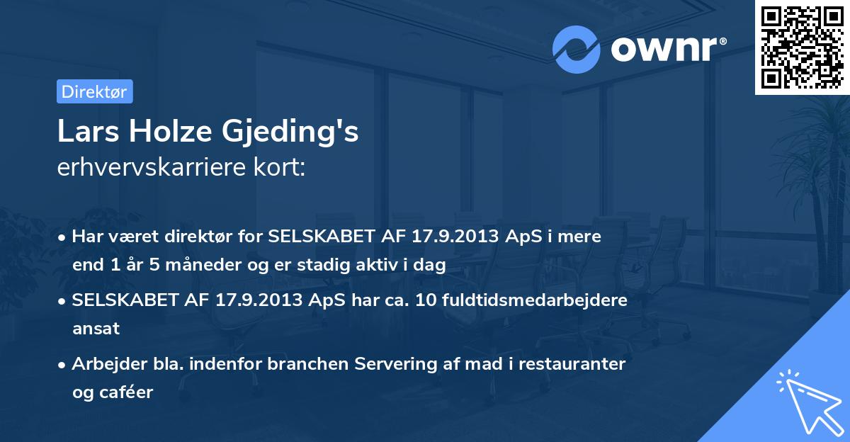 Lars Holze Gjeding's erhvervskarriere kort