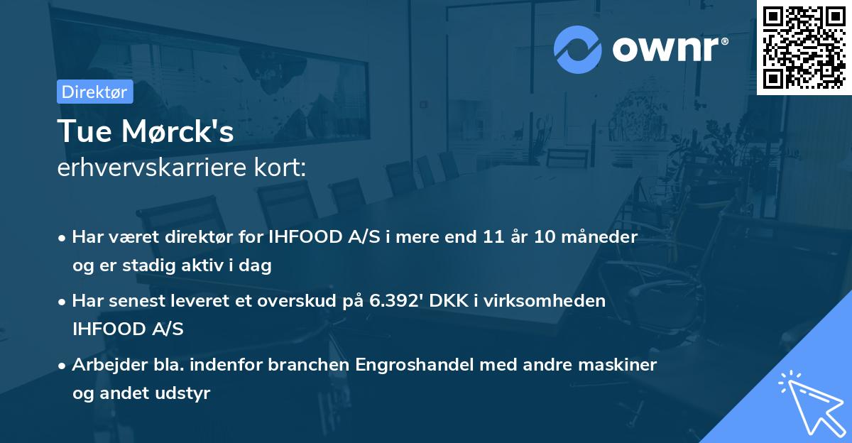 Tue Mørck's erhvervskarriere kort