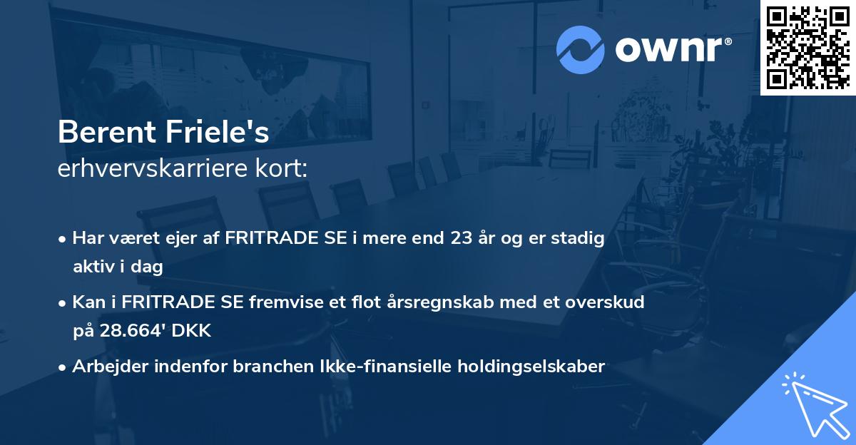 Berent Friele's erhvervskarriere kort