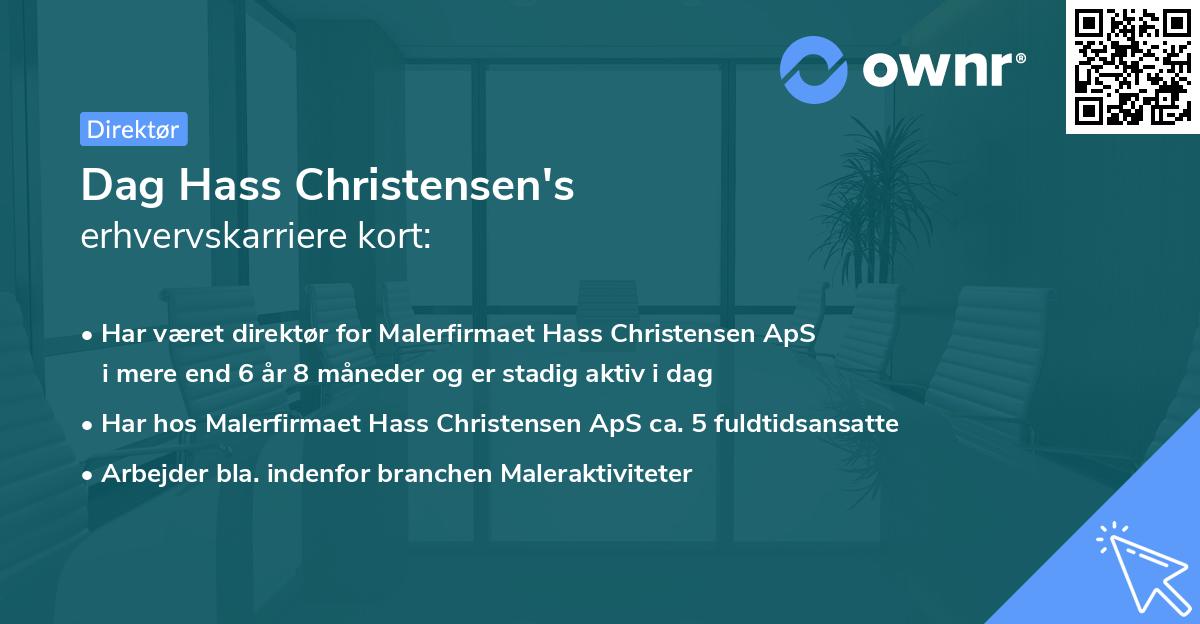 Dag Hass Christensen's erhvervskarriere kort