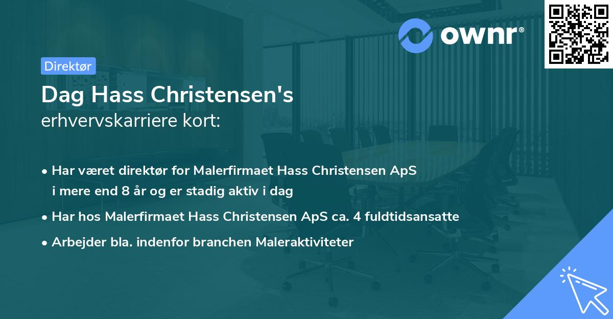 Dag Hass Christensen's erhvervskarriere kort