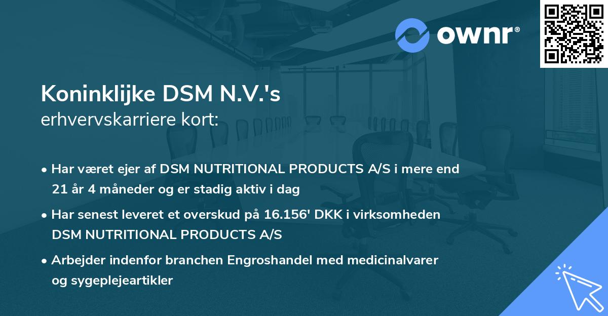 Koninklijke DSM N.V.'s erhvervskarriere kort