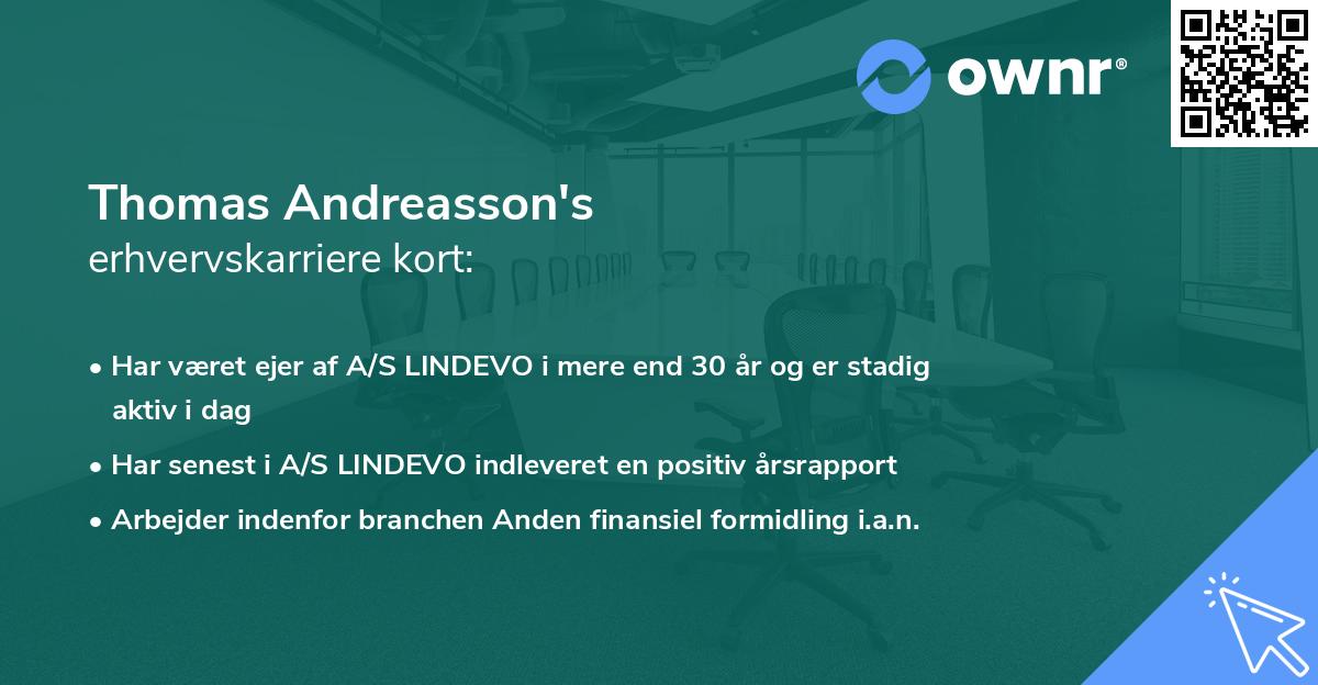 Thomas Andreasson's erhvervskarriere kort