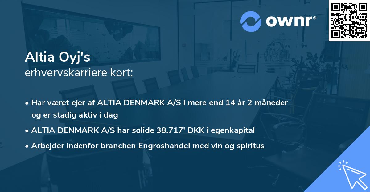 Altia Oyj's erhvervskarriere kort