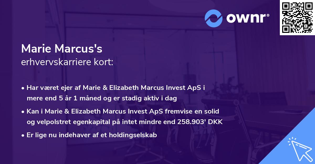 Marie Marcus's erhvervskarriere kort