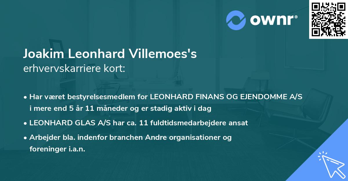 Joakim Leonhard Villemoes's erhvervskarriere kort