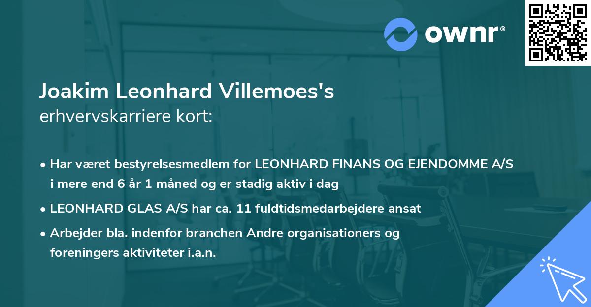 Joakim Leonhard Villemoes's erhvervskarriere kort