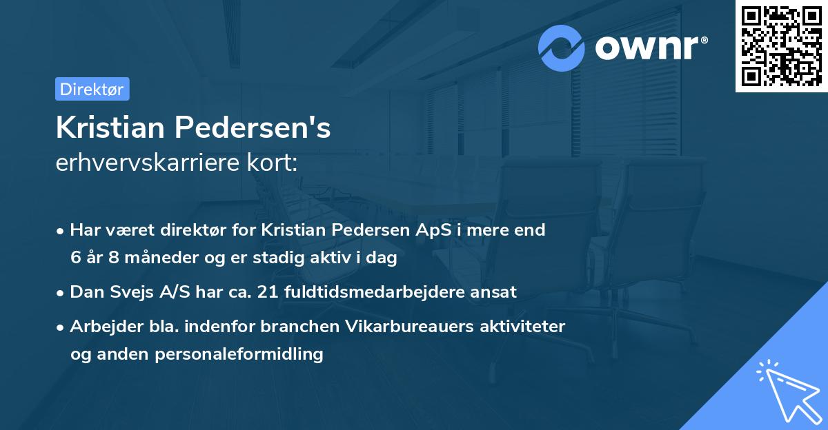Kristian Pedersen's erhvervskarriere kort