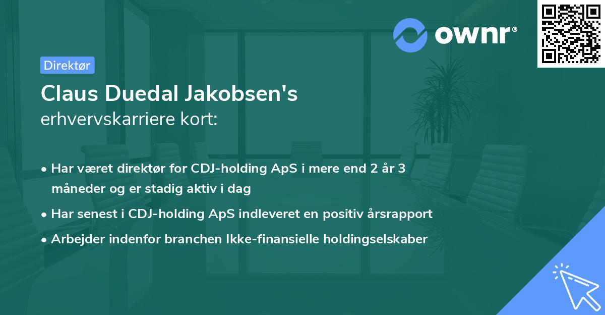 Claus Duedal Jakobsen's erhvervskarriere kort