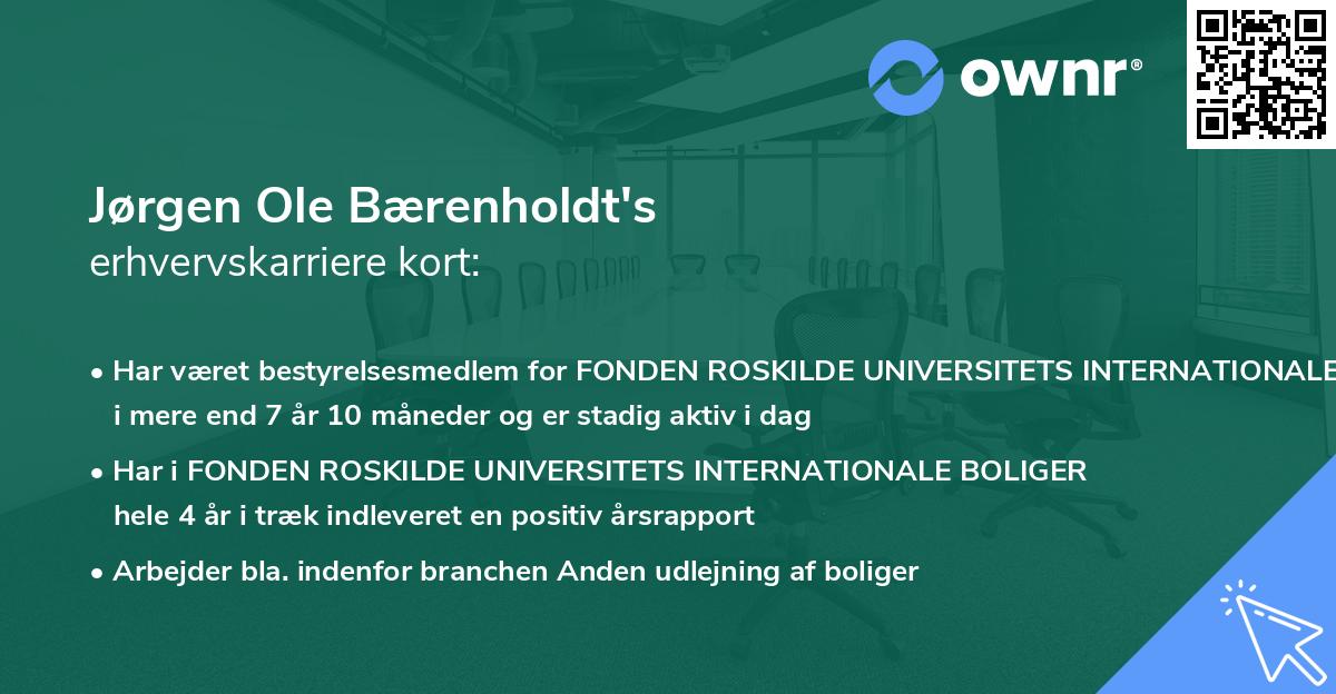 Jørgen Ole Bærenholdt's erhvervskarriere kort