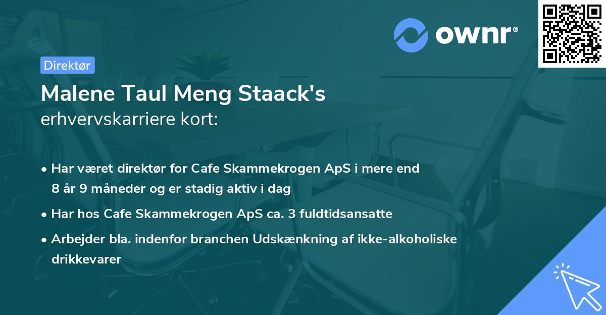 Malene Taul Meng Staack's erhvervskarriere kort