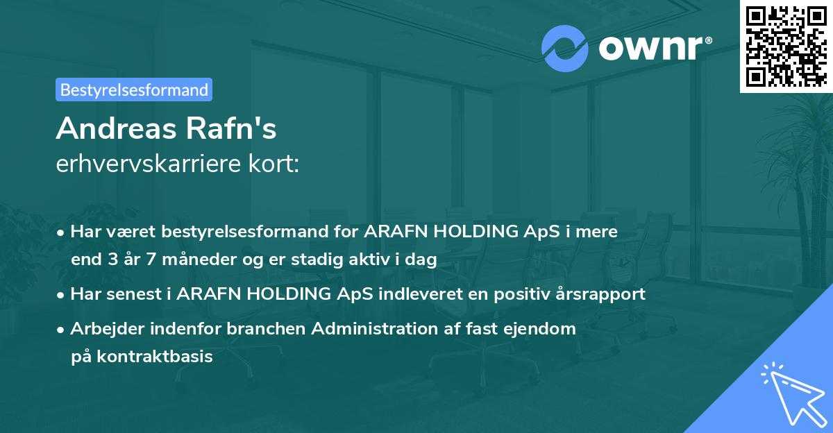 Andreas Rafn's erhvervskarriere kort