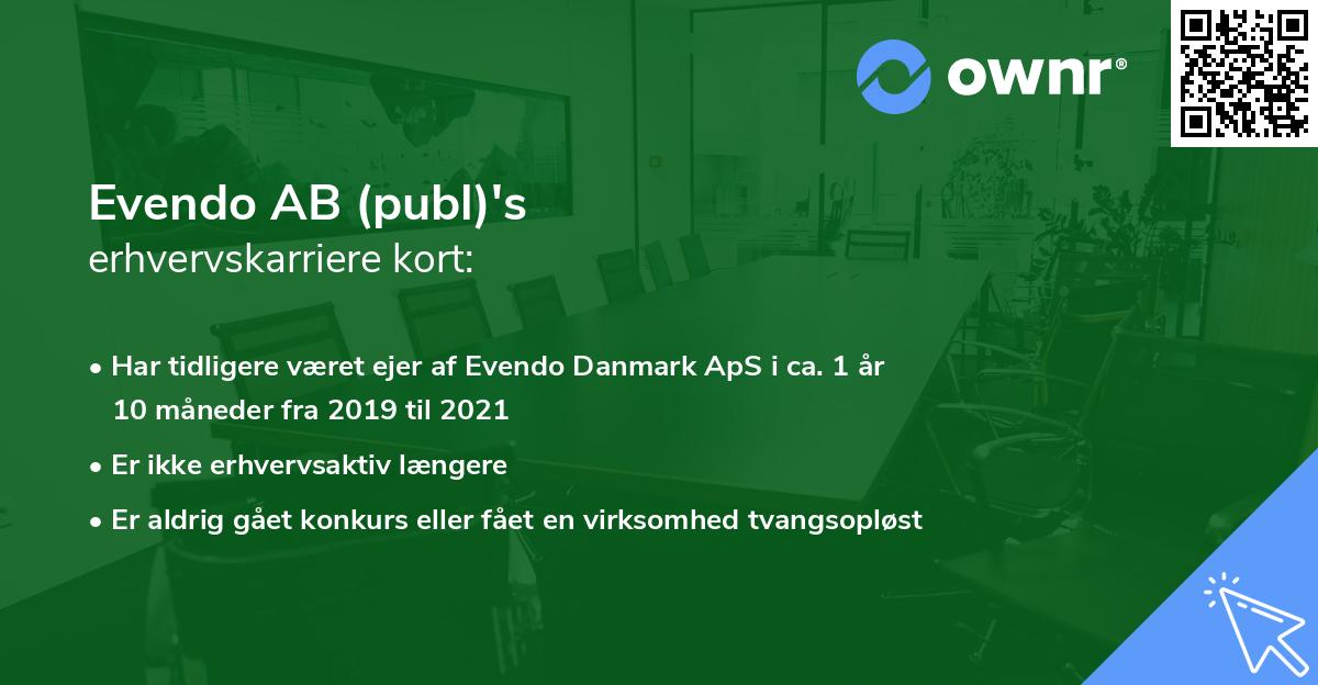 Evendo AB (publ)'s erhvervskarriere kort