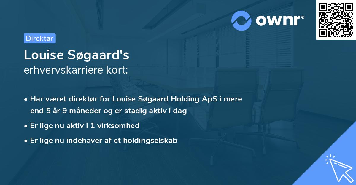 Louise Søgaard's erhvervskarriere kort