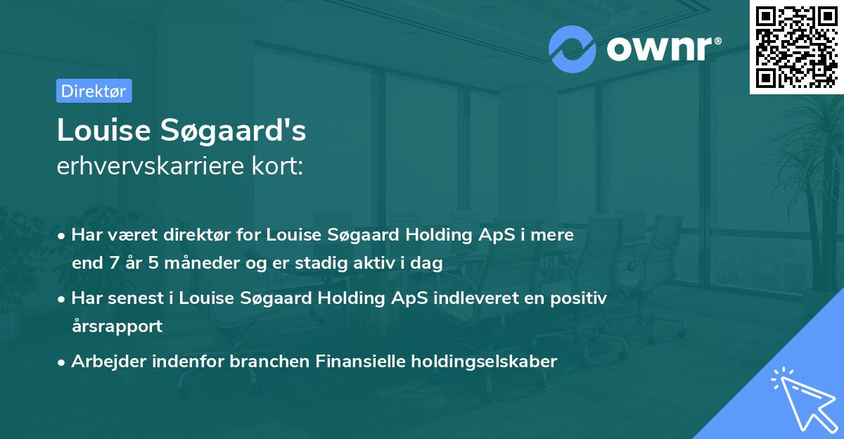 Louise Søgaard's erhvervskarriere kort