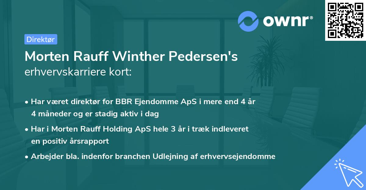 Morten Rauff Winther Pedersen's erhvervskarriere kort