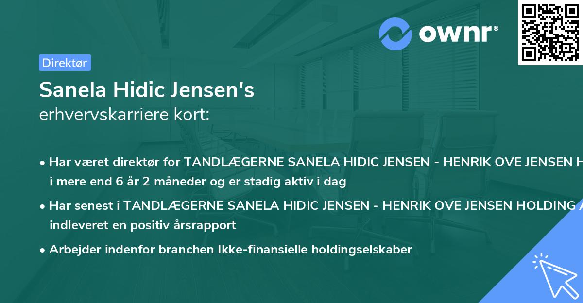 Sanela Hidic Jensen's erhvervskarriere kort