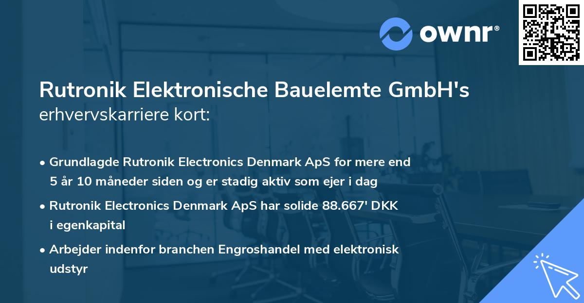 Rutronik Elektronische Bauelemte GmbH's erhvervskarriere kort