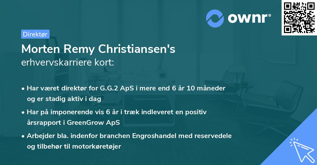 Morten Remy Christiansen's erhvervskarriere kort