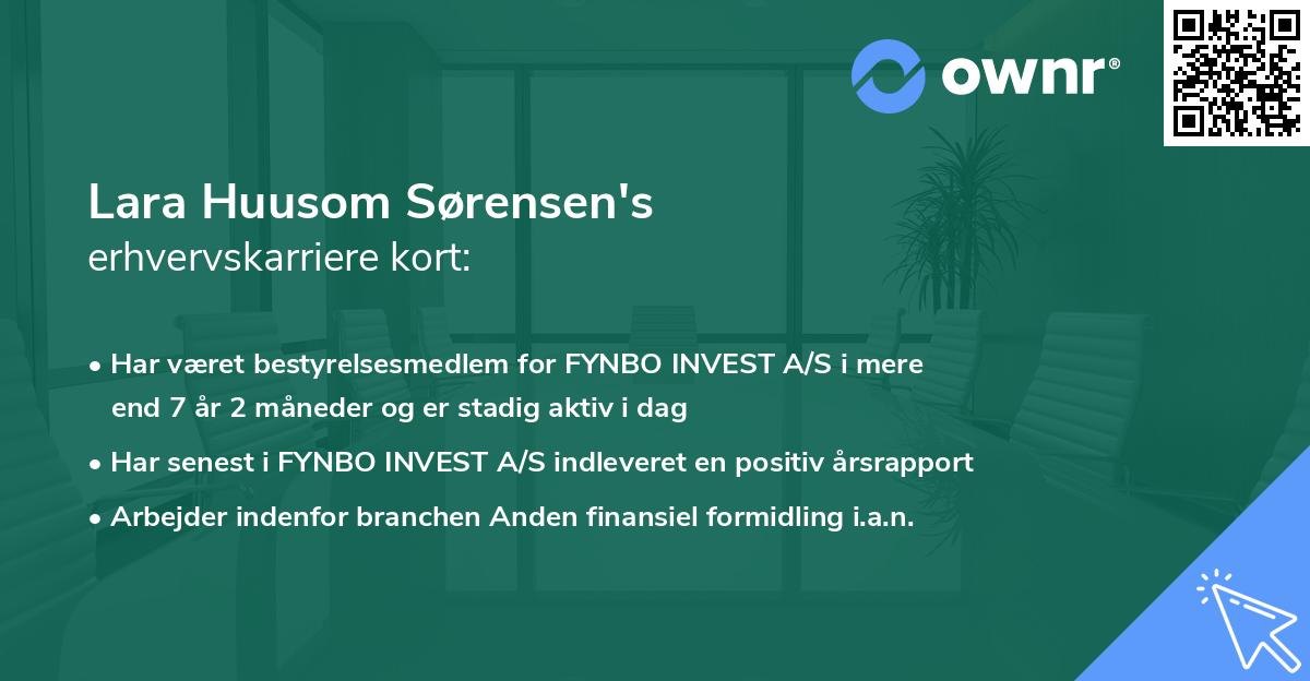 Lara Huusom Sørensen's erhvervskarriere kort