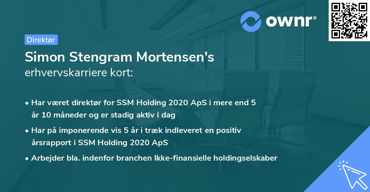 Simon Stengram Mortensen's erhvervskarriere kort