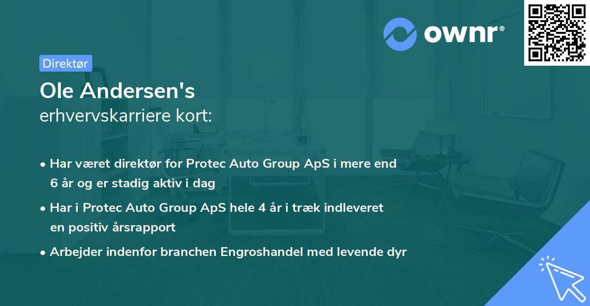 Ole Andersen's erhvervskarriere kort