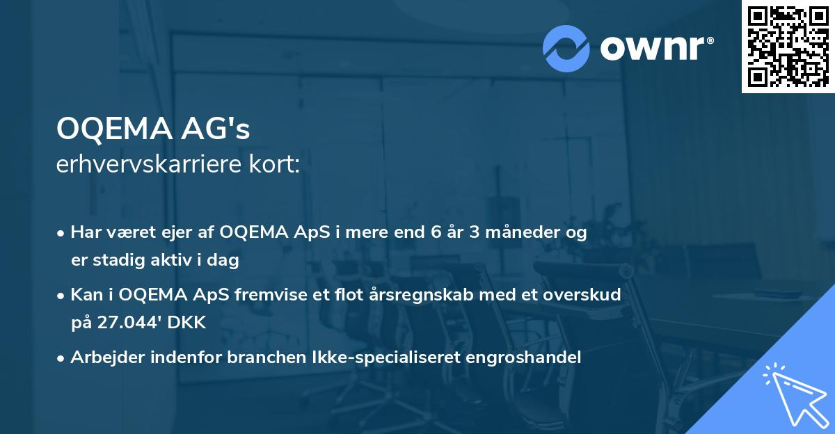 OQEMA AG's erhvervskarriere kort