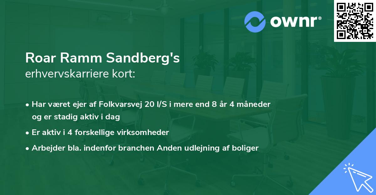 Roar Ramm Sandberg's erhvervskarriere kort