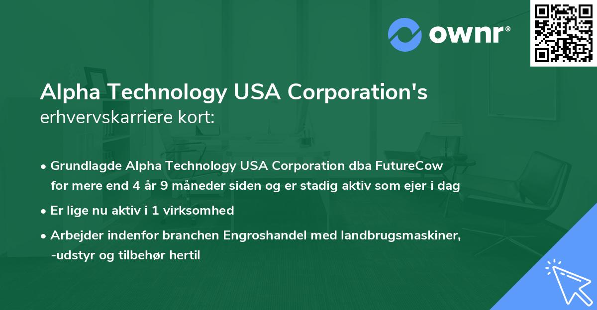 Alpha Technology USA Corporation's erhvervskarriere kort