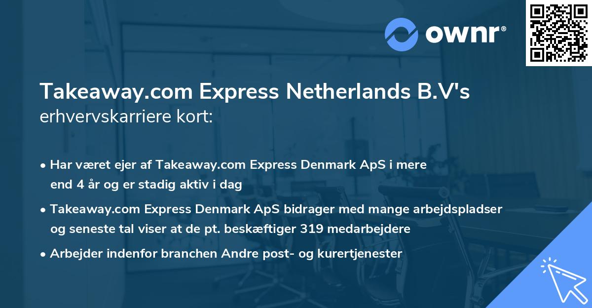 Takeaway.com Express Netherlands B.V's erhvervskarriere kort