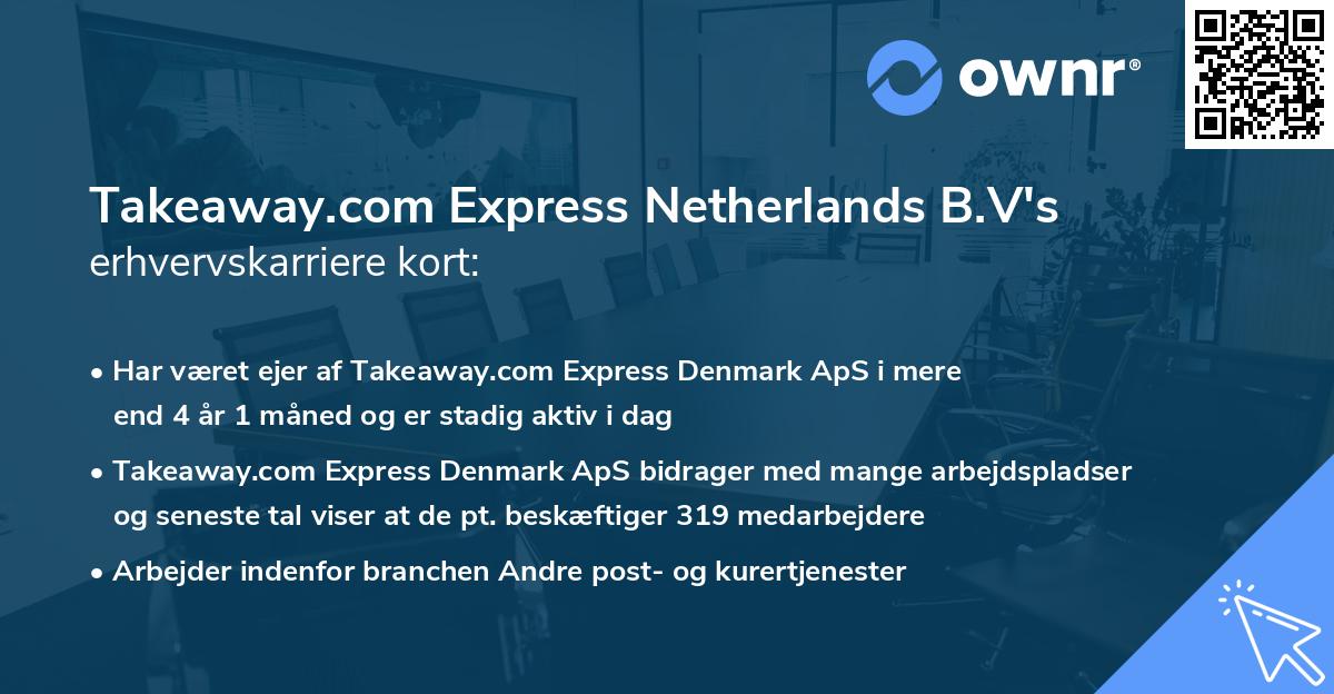 Takeaway.com Express Netherlands B.V's erhvervskarriere kort