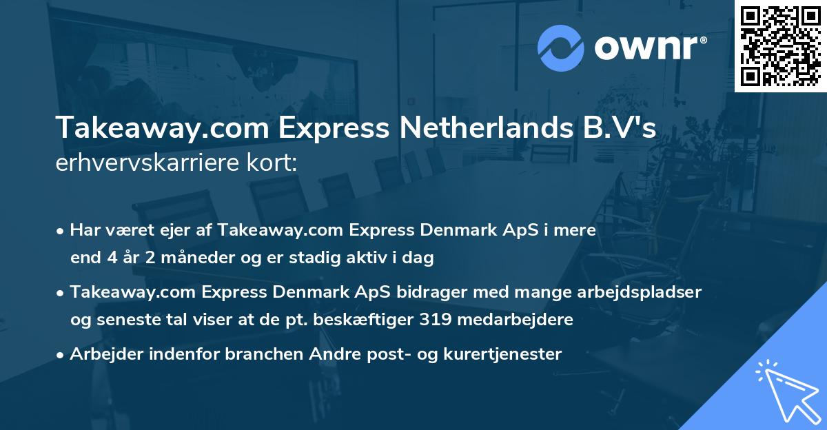 Takeaway.com Express Netherlands B.V's erhvervskarriere kort