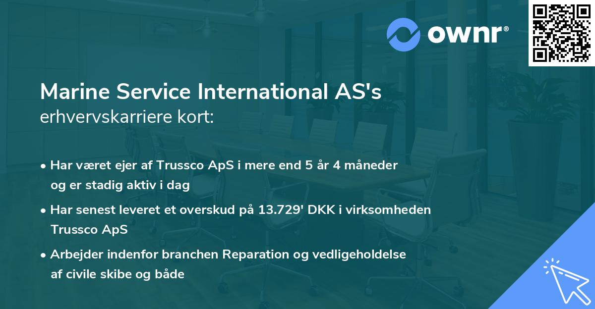 Marine Service International AS's erhvervskarriere kort
