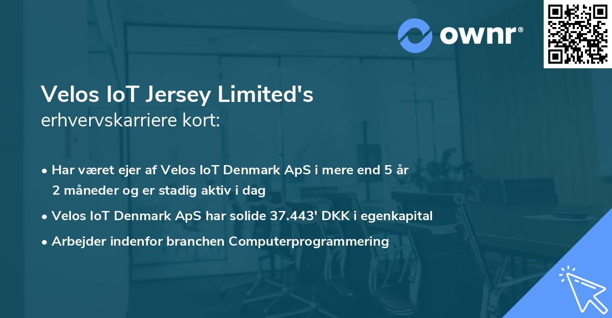 Velos IoT Jersey Limited's erhvervskarriere kort
