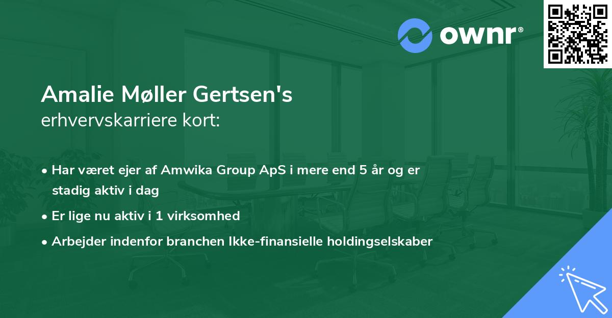 Amalie Møller Gertsen's erhvervskarriere kort