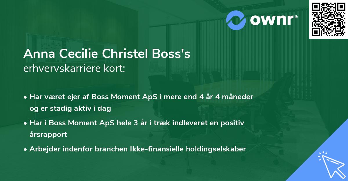 Anna Cecilie Christel Boss's erhvervskarriere kort