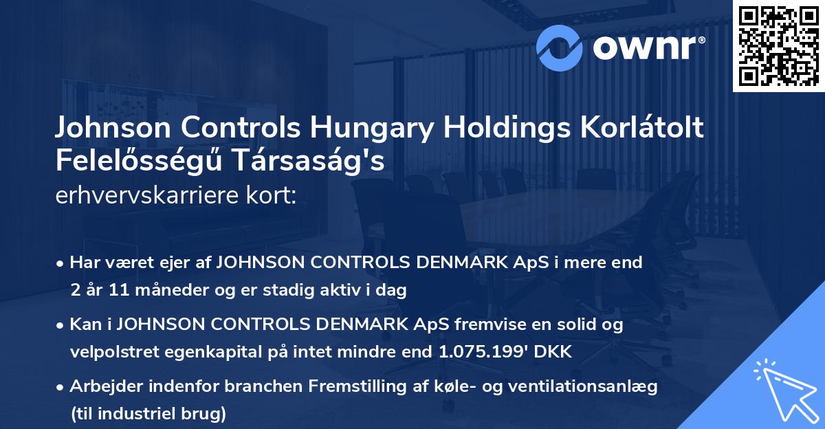 Johnson Controls Hungary Holdings Korlátolt Felelősségű Társaság's erhvervskarriere kort