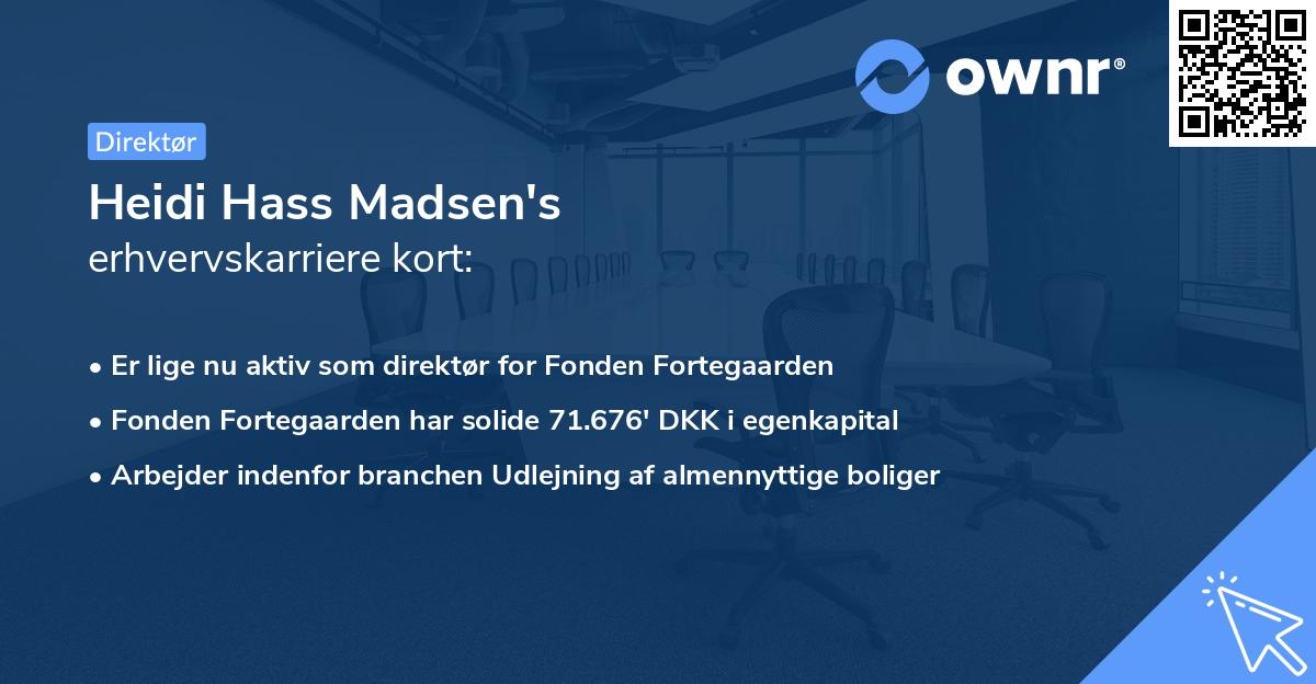 Heidi Hass Madsen's erhvervskarriere kort
