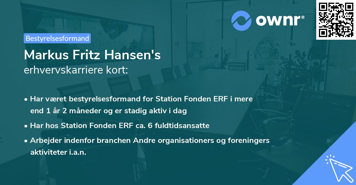 Markus Fritz Hansen's erhvervskarriere kort