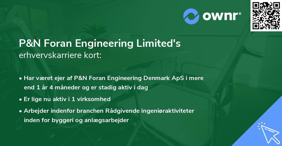 P&N Foran Engineering Limited's erhvervskarriere kort