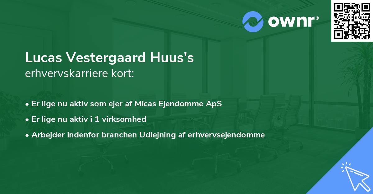 Lucas Vestergaard Huus's erhvervskarriere kort