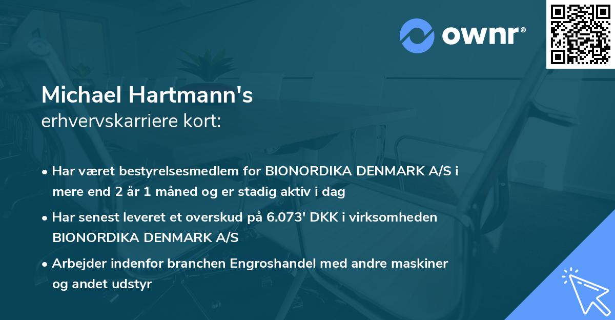 Michael Hartmann's erhvervskarriere kort
