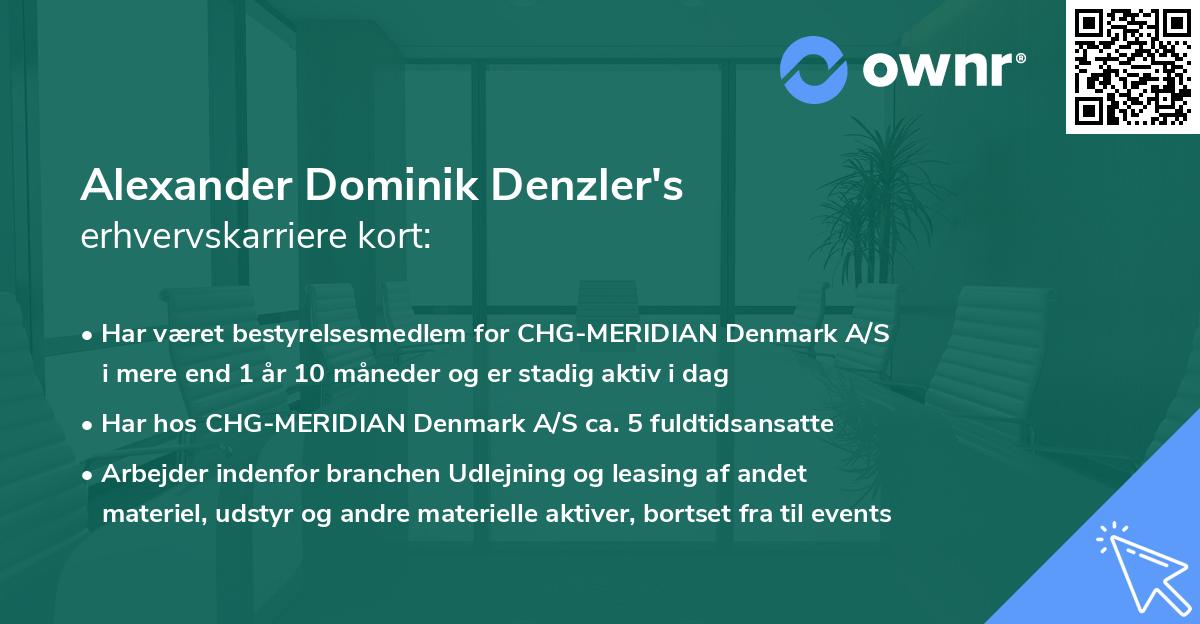 Alexander Dominik Denzler's erhvervskarriere kort