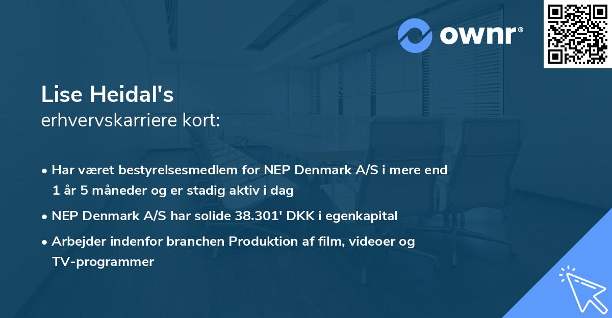 Lise Heidal's erhvervskarriere kort