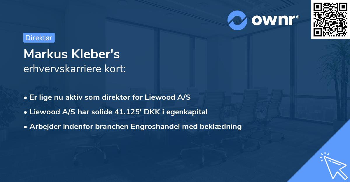 Markus Kleber's erhvervskarriere kort