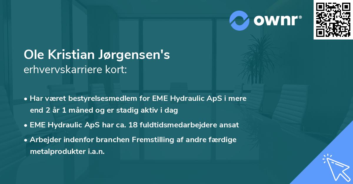 Ole Kristian Jørgensen's erhvervskarriere kort