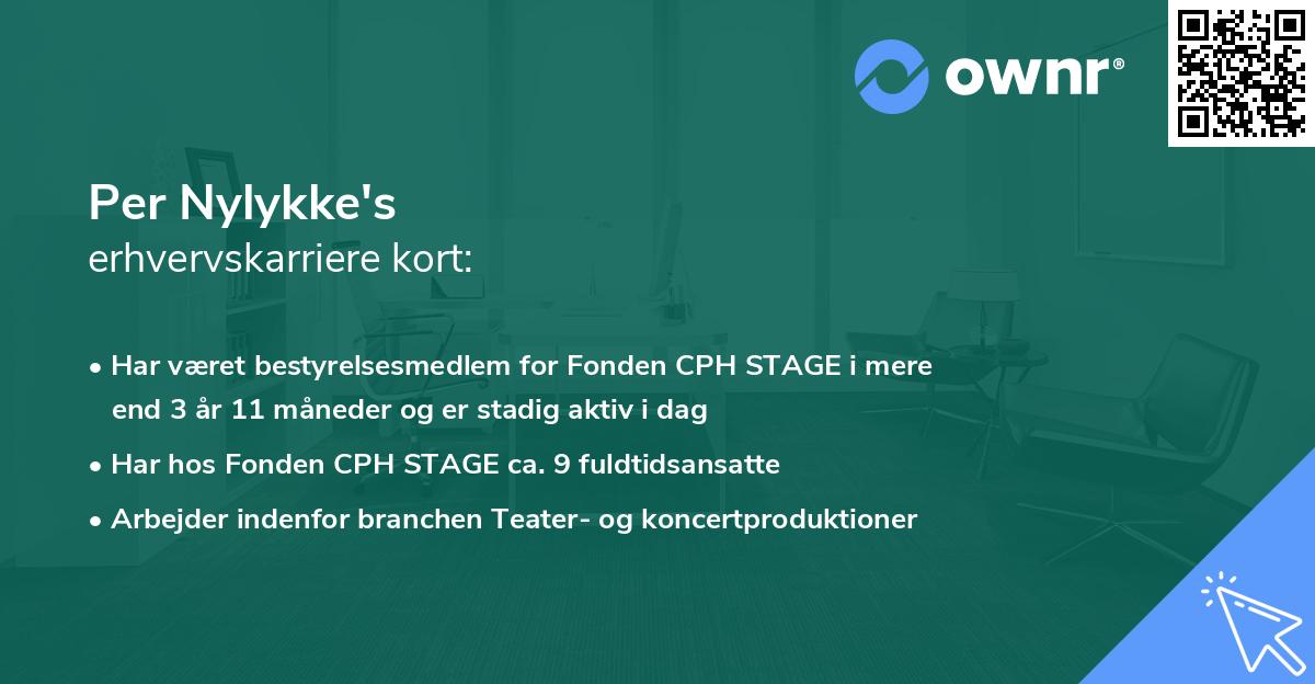 Per Nylykke's erhvervskarriere kort